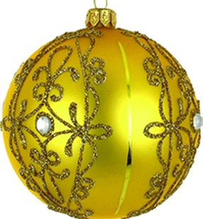 Glittered Decorative Glass Ball, 8cm