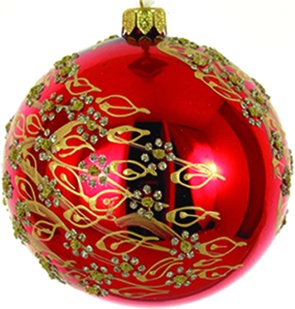 Glittered Decorative Glass Ball, 8cm
