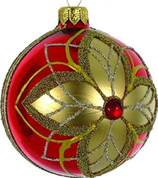 Glittered Decorative Glass Ball, 10cm