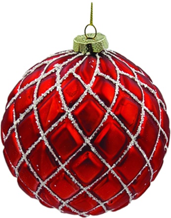 Glass Ridged Ball, 12cm