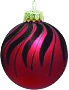 Flame Stripe Glass Ball, 8cm