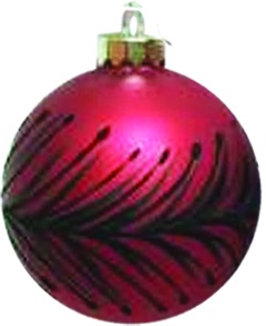Fern Patterned Glass Ball, 8cm