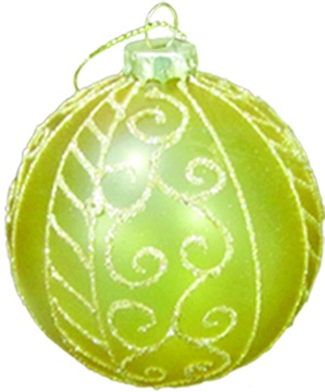 Glittered Design Glass Ball, 8cm