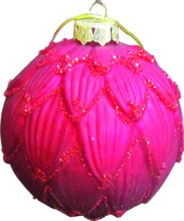 Leafy Glass Ball, 8cm