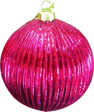 Glittered Ridged Ball, 10cm