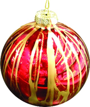 Brushed Design Glass Ball, 8cm