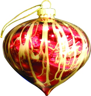 Brushed Design Glass Onion, 8cm