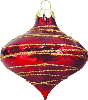 Glittered Glass Spiral Onion, 10cm