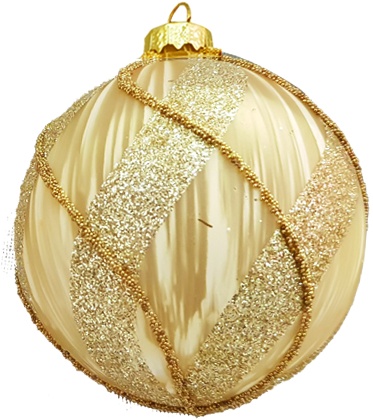 Ribbon Band Glass Ball, 12cm
