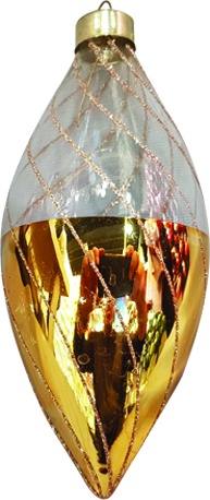 Glittered Glass Drop, 16cm