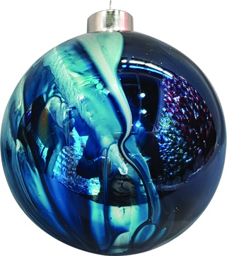 Glass Ball Marbled Ribbon, 12cm