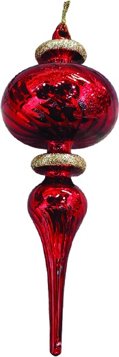 Glittered Glass Finial, 21cm