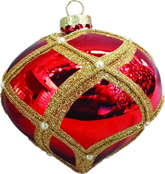 Glittered Glass Onion, 10cm