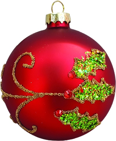 Beaded Glass Ball Tree Scroll, 12cm