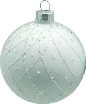 Glittered Glass Ball, 10cm