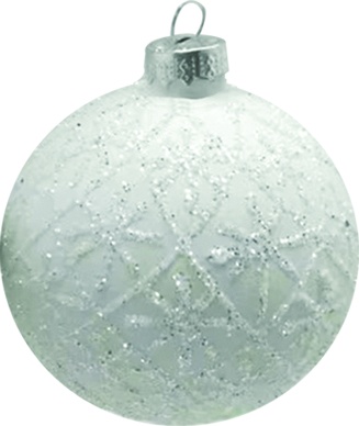 Glittered Glass Ball, 10cm