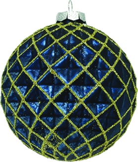 Glittered Glass Ball, 10cm