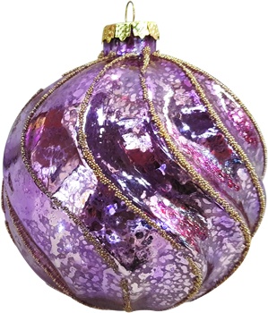 Wavy Glass Bauble, 10cm