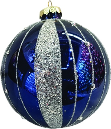 Striped Glass Ball, 15cm