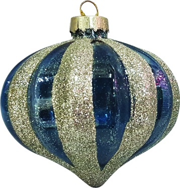 Glittered Glass Onion, 12cm