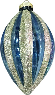 Glittered Glass Drop, 11cm