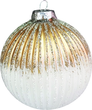 Fluted Ombre Glass Ball, 12cm