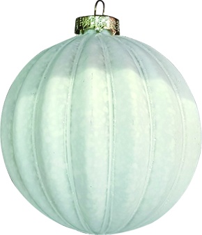Ridged Frosted Glass Ball, 10cm