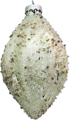 Sequin Glass Drop, 12cm