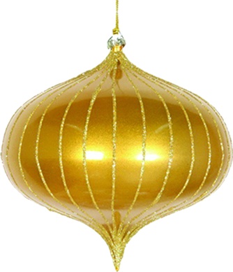 Striped Onion Ornament, 16cm