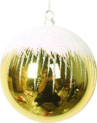 Glitter Snowfall Bauble, 10cm
