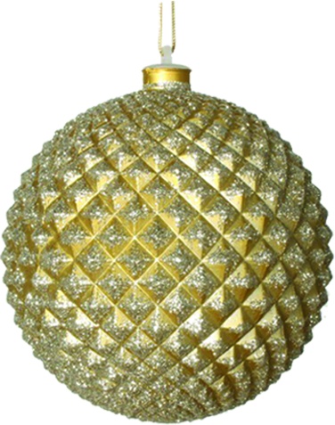 Glittered Plastic Durian Ball, 13cm