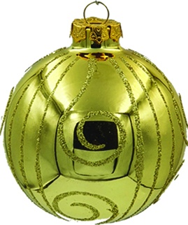 Scroll-Banded Glass Ball, 8cm