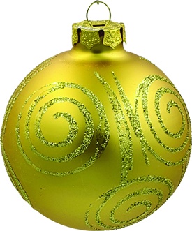 Scroll-Patterned Glass Ball, 8cm