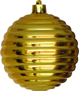 Shiny Ribbed Ball, 8cm