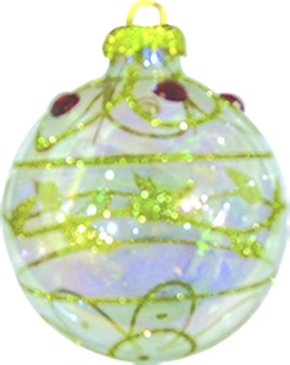 Decorative Ball Iridescent Scroll, 8cm