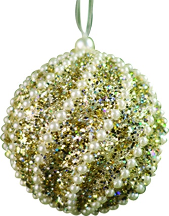 Sequin Striped Ball, 10cm