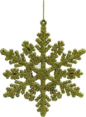 Glittered Snowflake, 10cm