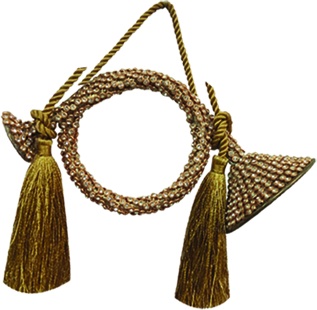 Tasseled Studded Round Bugle, 20cm