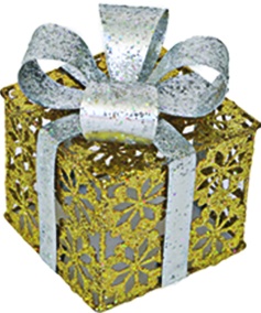 Gift Box Ornament, 7cm