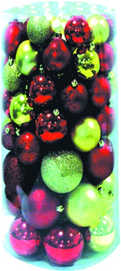 100pc Mixed Baubles, 5 to 10cm