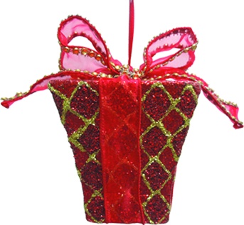 Gift Box Ornament, 12.5cm