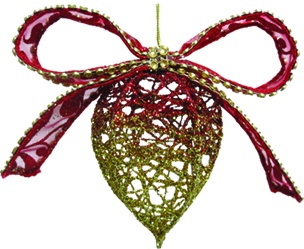 Wireframe Drop with Ribbon, 9cm