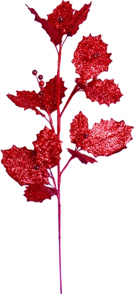 Glittered Holly Berry Spray, 61cm