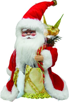 Santa Ornament Braided Robe, 15cm