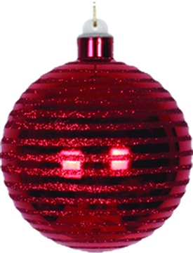 Glittered Striped Ball, 10cm