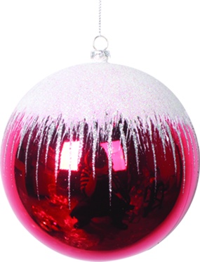 Shiny Ball with Glitter Snowfall, 12cm