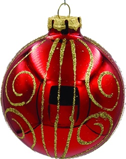 Scroll Banded Glass Ball, 8cm