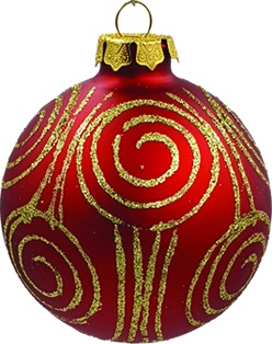 Scroll Patterned Glass Ball, 8cm