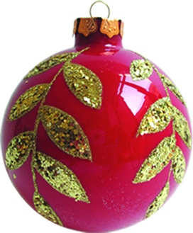 Glittered Patterned Glass Ball, 10cm