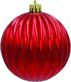 Ridged Bauble, 10cm